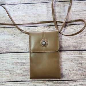 Mini Messenger Crossbody Purse/Pouch Brown Faux Leather